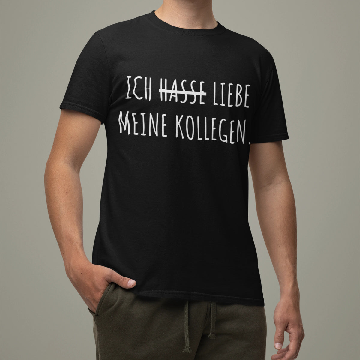 Vollzeitfrust T-Shirt mit Spruch „Ich hasse liebe meine Kollegen” – lustiges Shirt für den Büroalltag, Geschenkidee für Kollegen