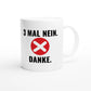 Weiße Keramiktasse 325 ml mit Aufdruck "3 mal Nein" – Schreibtischtasse von Vollzeitfrust, Ansicht von rechts
