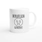 Weiße Keramiktasse 325 ml mit Aufdruck "Beruflich genervt" – Schreibtischtasse von Vollzeitfrust, Ansicht von rechts