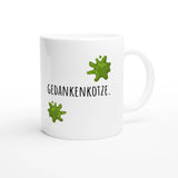 Weiße Keramiktasse 325 ml mit Aufdruck "Gedankenkotze" – Schreibtischtasse von Vollzeitfrust, Ansicht von rechts