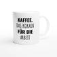 Weiße Keramiktasse 325 ml mit Aufdruck "Kaffee" – Schreibtischtasse von Vollzeitfrust, Ansicht von rechts
