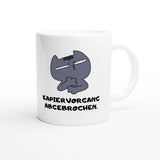 Weiße Keramiktasse 325 ml mit Aufdruck "Kapiervorgang abgebrochen" – Schreibtischtasse von Vollzeitfrust, Ansicht von rechts