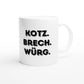 Weiße Keramiktasse 325 ml mit Aufdruck "Kotz. Brech. Würg" – Schreibtischtasse von Vollzeitfrust, Ansicht von rechts