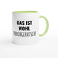 Zweifarbige Keramiktasse 325 ml mit Aufdruck "Das ist wohl durchgerutscht" in Grün – Schreibtischtasse von Vollzeitfrust
