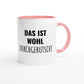 Zweifarbige Keramiktasse 325 ml mit Aufdruck "Das ist wohl durchgerutscht" in Rosa – Schreibtischtasse von Vollzeitfrust
