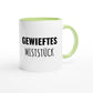 Zweifarbige Keramiktasse 325 ml mit Aufdruck "Gewieftes Miststück" in Grün – Schreibtischtasse von Vollzeitfrust
