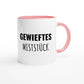 Zweifarbige Keramiktasse 325 ml mit Aufdruck "Gewieftes Miststück" in Rosa – Schreibtischtasse von Vollzeitfrust
