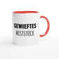 Zweifarbige Keramiktasse 325 ml mit Aufdruck "Gewieftes Miststück" in Rot – Schreibtischtasse von Vollzeitfrust

