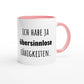 Zweifarbige Keramiktasse 325 ml mit Aufdruck "Ich habe ja übersinnlose Fähigkeiten" in Rosa – Schreibtischtasse von Vollzeitfrust
