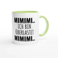 Zweifarbige Keramiktasse 325 ml mit Aufdruck "Mimimi.. Ich bin überlastet. Mimimi" in Grün – Schreibtischtasse von Vollzeitfrust
