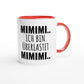 Zweifarbige Keramiktasse 325 ml mit Aufdruck "Mimimi.. Ich bin überlastet. Mimimi" in Rot – Schreibtischtasse von Vollzeitfrust
