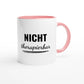 Zweifarbige Keramiktasse 325 ml mit Aufdruck "Nicht therapierbar" in Rosa – Schreibtischtasse von Vollzeitfrust
