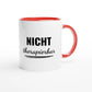 Zweifarbige Keramiktasse 325 ml mit Aufdruck "Nicht therapierbar" in Rot – Schreibtischtasse von Vollzeitfrust
