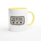 Zweifarbige Keramiktasse 325 ml mit Aufdruck "Take Me Home" in Gelb – Schreibtischtasse von Vollzeitfrust

