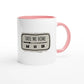 Zweifarbige Keramiktasse 325 ml mit Aufdruck "Take Me Home" in Rosa – Schreibtischtasse von Vollzeitfrust
