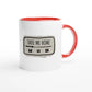 Zweifarbige Keramiktasse 325 ml mit Aufdruck "Take Me Home" in Rot – Schreibtischtasse von Vollzeitfrust
