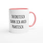 Zweifarbige Keramiktasse 325 ml mit Aufdruck "Theoretisch kann ich auch praktisch" in Rosa – Schreibtischtasse von Vollzeitfrust
