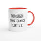 Zweifarbige Keramiktasse 325 ml mit Aufdruck "Theoretisch kann ich auch praktisch" in Rot – Schreibtischtasse von Vollzeitfrust

